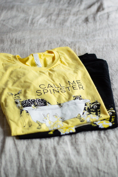 Call Me Spinster T-Shirt Yellow - Bathtub