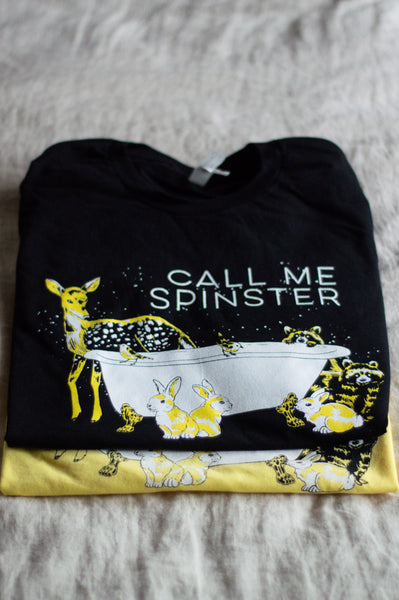 Call Me Spinster T-Shirt Black - Bathtub