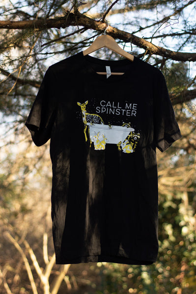 Call Me Spinster T-Shirt Black - Bathtub