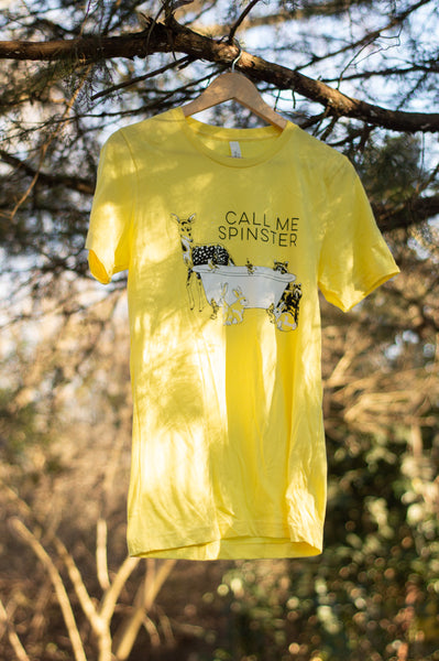 Call Me Spinster T-Shirt Yellow - Bathtub