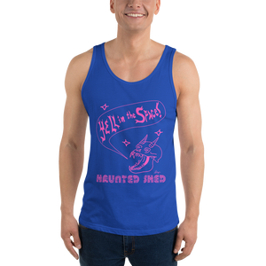 Haunted Shed 'Yell In Space' Unisex Tank Top - Blue & Pink