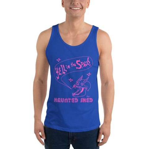 Haunted Shed 'Yell In Space' Unisex Tank Top - Blue & Pink