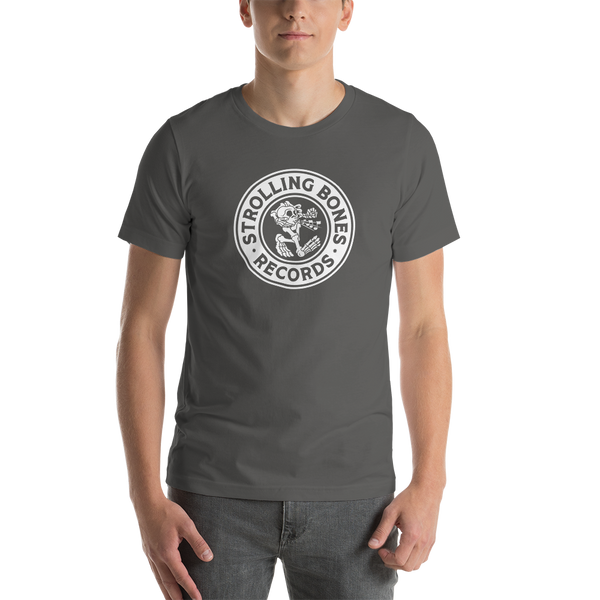 Strolling Bones Badge Logo Short Sleeve Unisex T-Shirt Grey
