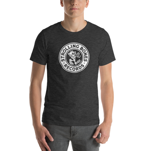 Strolling Bones Badge Logo Short Sleeve Unisex T-Shirt Dark Grey