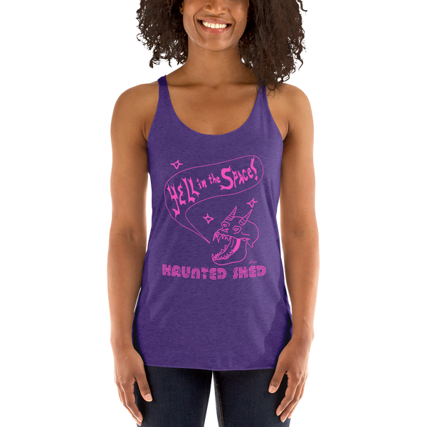 Haunted Shed 'Yell in Space' Women's Tank - Purple & Pink