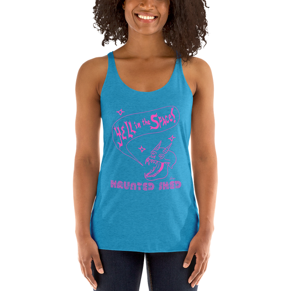 Haunted Shed 'Yell in Space' Women's Tank - Blue & Pink