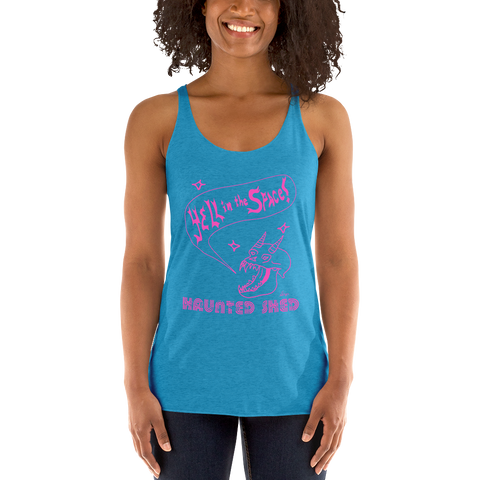 Haunted Shed 'Yell in Space' Women's Tank - Blue & Pink