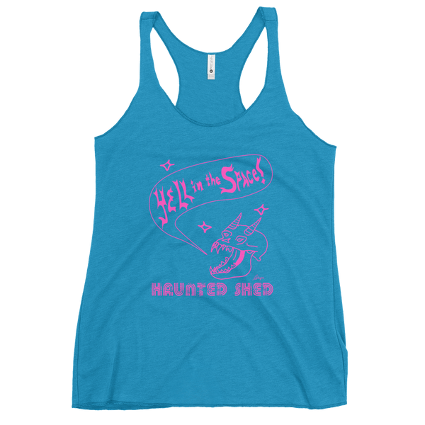 Haunted Shed 'Yell in Space' Women's Tank - Blue & Pink
